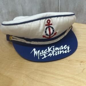 Vintage Mackinac Island Souvenir Yacht Captain's Hat Triangle Headwear